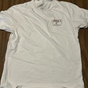 O'Neill White and Maroon Men's Short Sleeve Tee